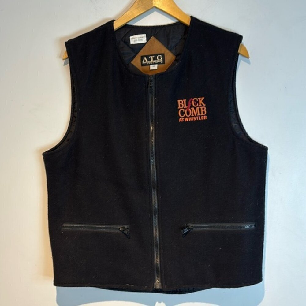 Men’s wool blend quilted vest whistler  Canadiana/native inspired size small - Picture 3 of 7